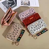 Women's Wallet Keychain Handheld Bag Multi Card Card Card Bag Brilliant Fashion Lingge Phone Bag Women's New Long Zero Wallet 6