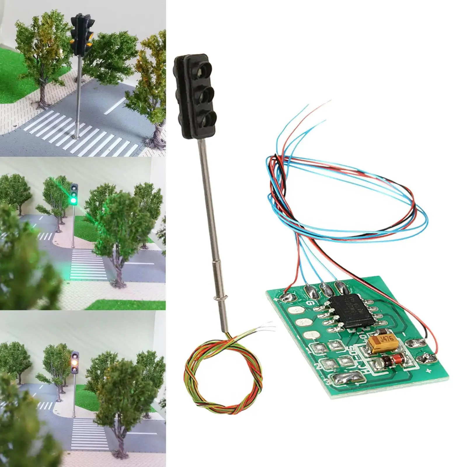 Traffic Signal Light Model Realistic Design with Control Board Classic for Street Construction Model Diorama Train Railway traffic light toy