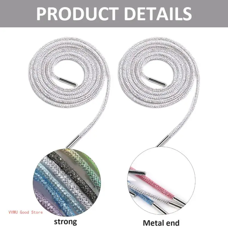 2PCS Delicate Shoelaces for Teen Girl Woman Sneakers Decorative