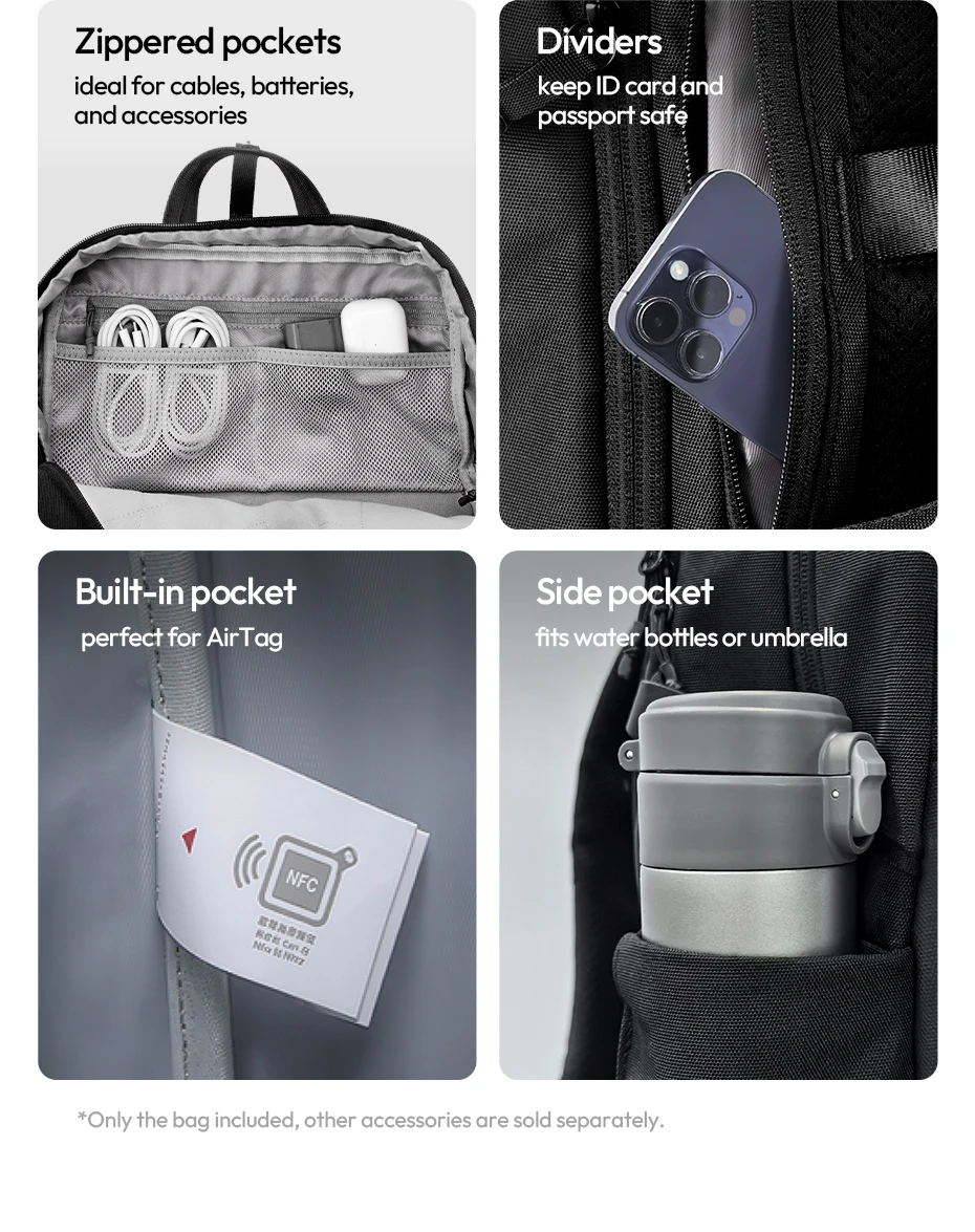 Lightweight Travel Backpack 20L Storage Bag for Camera Fill Light Laptop with Bu