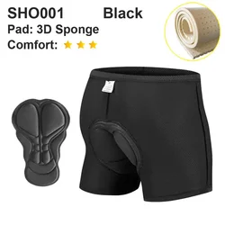 Breathable Gel - Padded Cycling Underwear Shorts - L (SHO001 BLA)