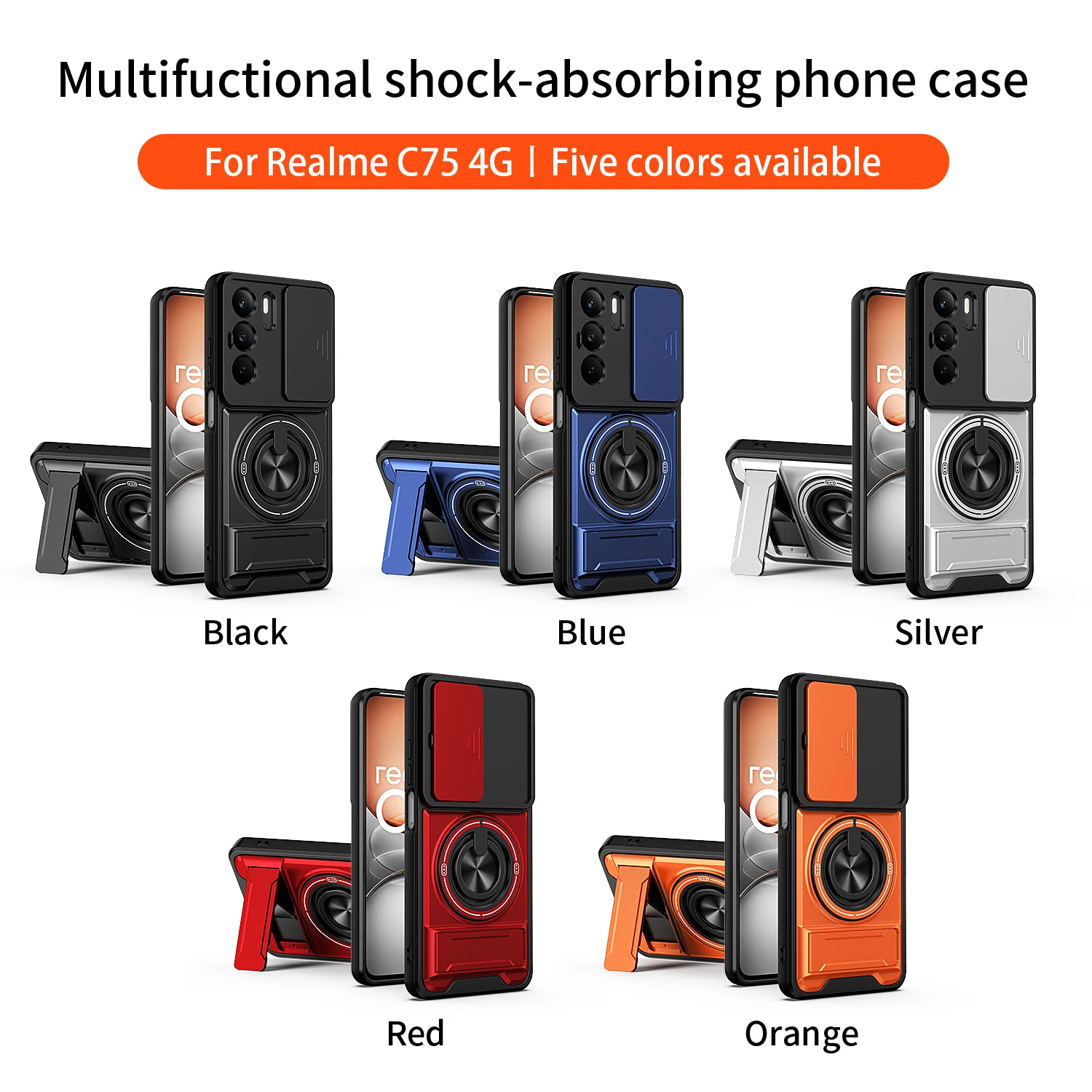 Magnetic Holder Military Armor Camera Phone Case Cover