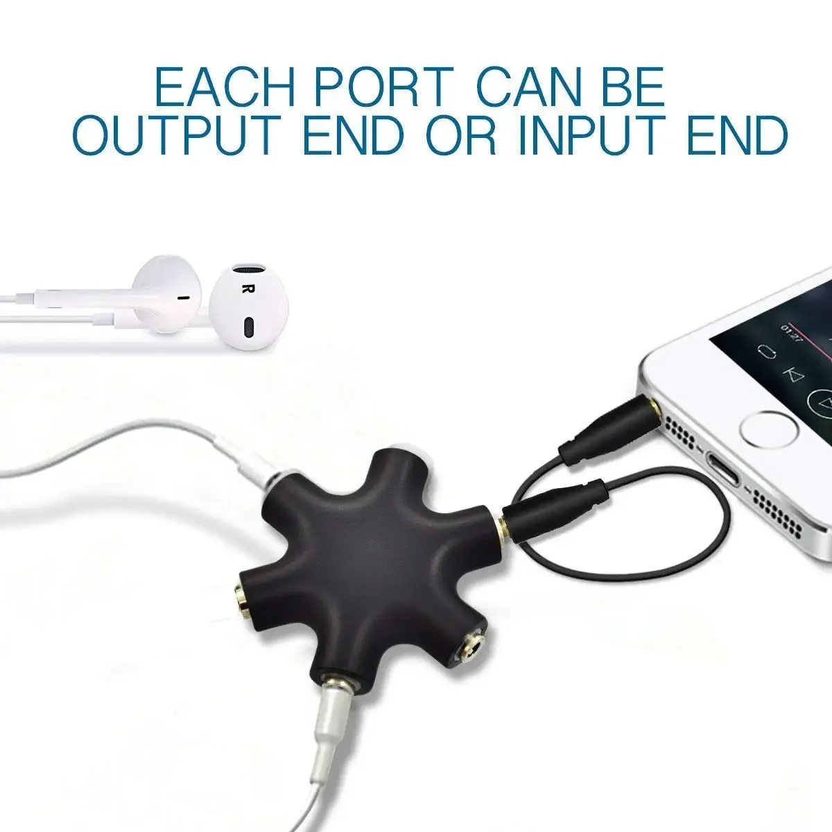 5-Way 3.5mm Audio Splitter Cable