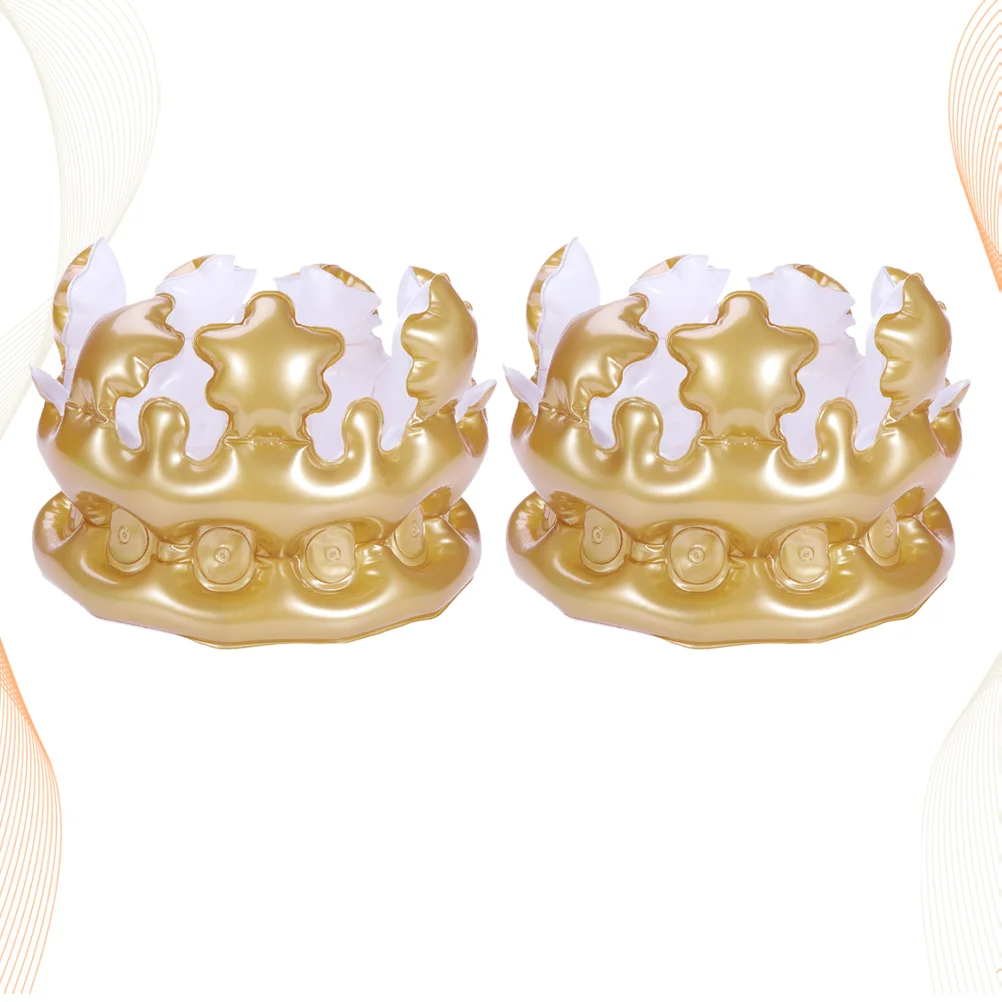 

2 Pcs Party Hat Gift Child Infant Inflatable Crown Inflates for Kids and