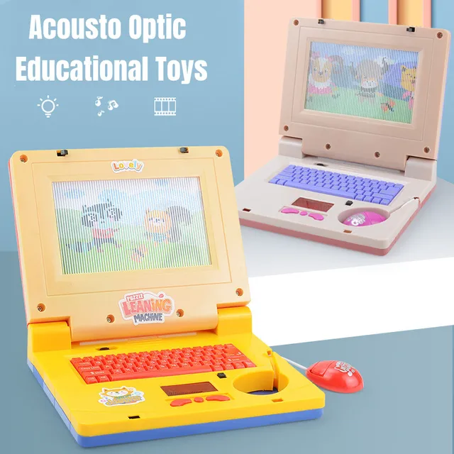 Learning Machine Mini Simulation Computer LED Screen Light And Music Early Educational Multi-function Electronic Toy For Kids 2