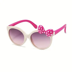 Charming Bowknot Cartoon Sunglasses for Kids and Outdoor Adventures (Beige)