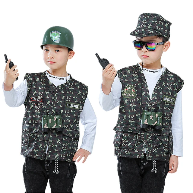 Chaleco militar táctico del ejército para niños, uniforme de armadura de  combate, equipo de Airsoft, Swat, policía, disfraz al aire libre -  AliExpress