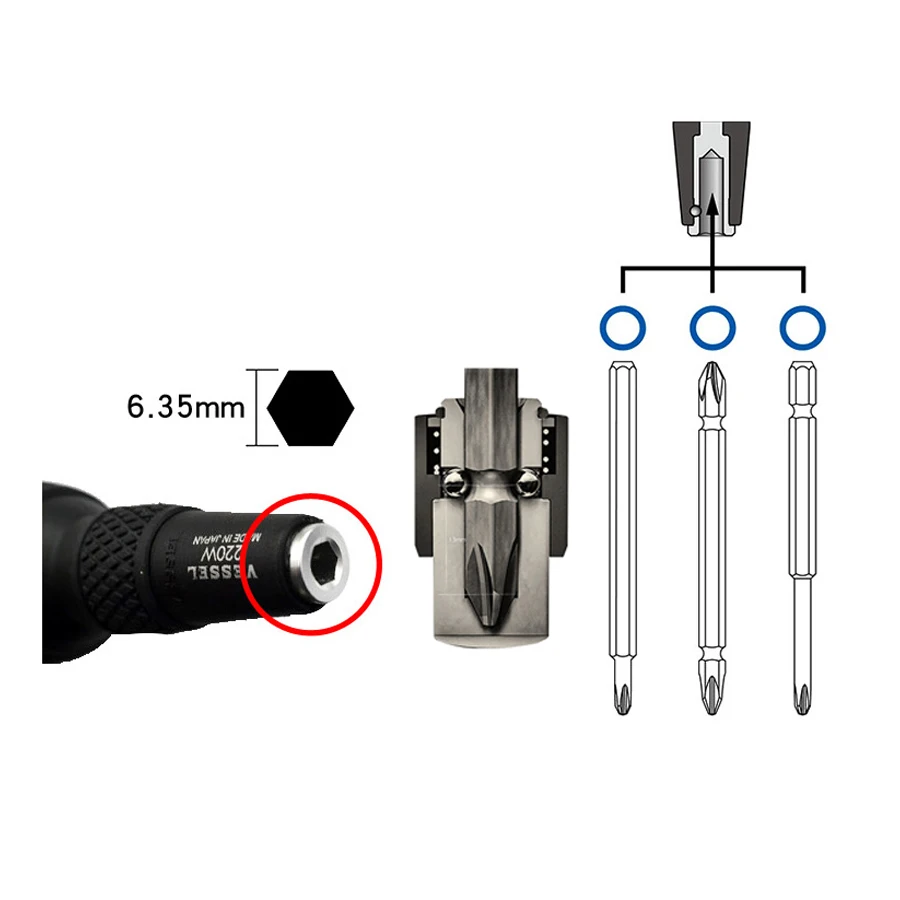 ベッセル 220 ワットボールグリップドライバーハンドルユニバーサル 1