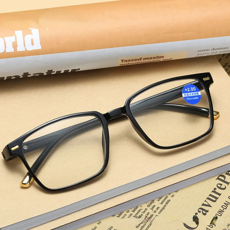 

Women Reading Glasses Fashion Square Gradient Frame Eyeglasses Men Retro HD Blue Light Blocking Hyperopia Eyewear +100 To +400