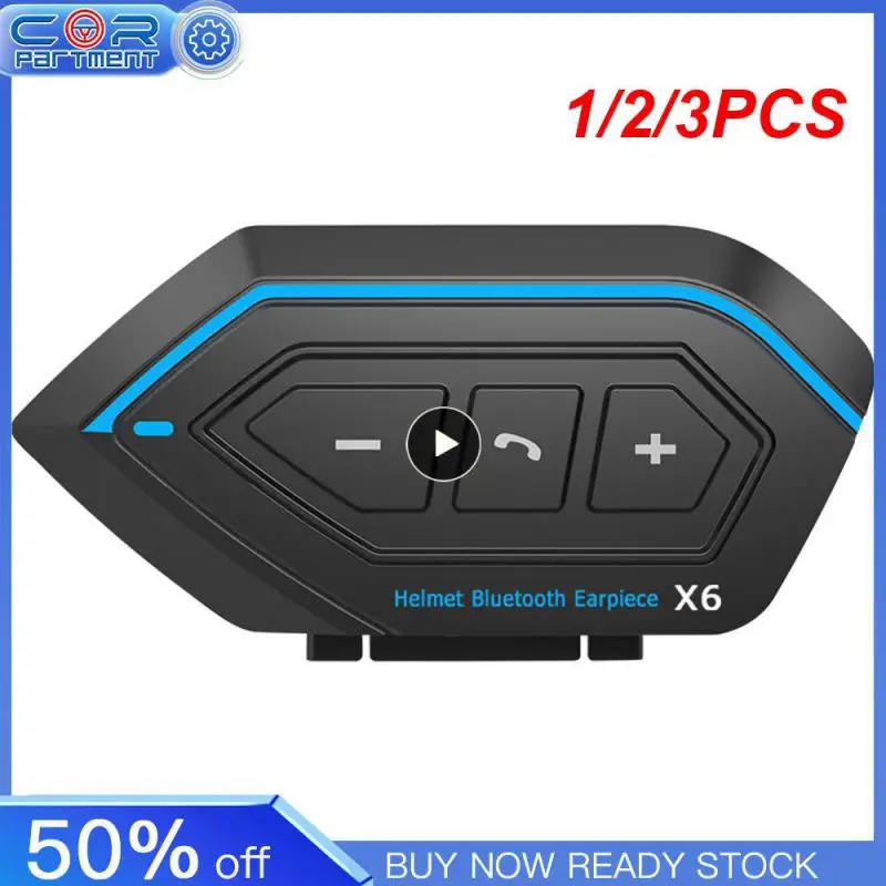 

1/2/3PCS The latest X6 Motorcycle Bluetooth Helmet Headset Stereo MP3 Music Player Speaker Hands Free Call for Waterproof