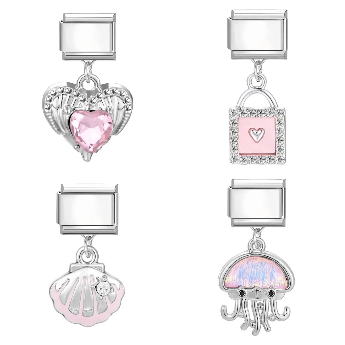Stainless Steel Moon Star Butterfly Heart Shell Turtle Pendant Bracelets for DIY