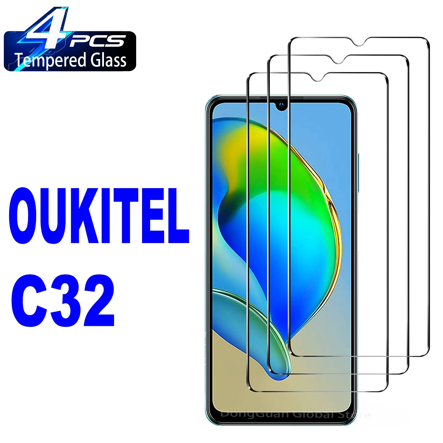 

2/4 шт. закаленное стекло для OUKITEL C32 Защитная стеклянная пленка для экрана
