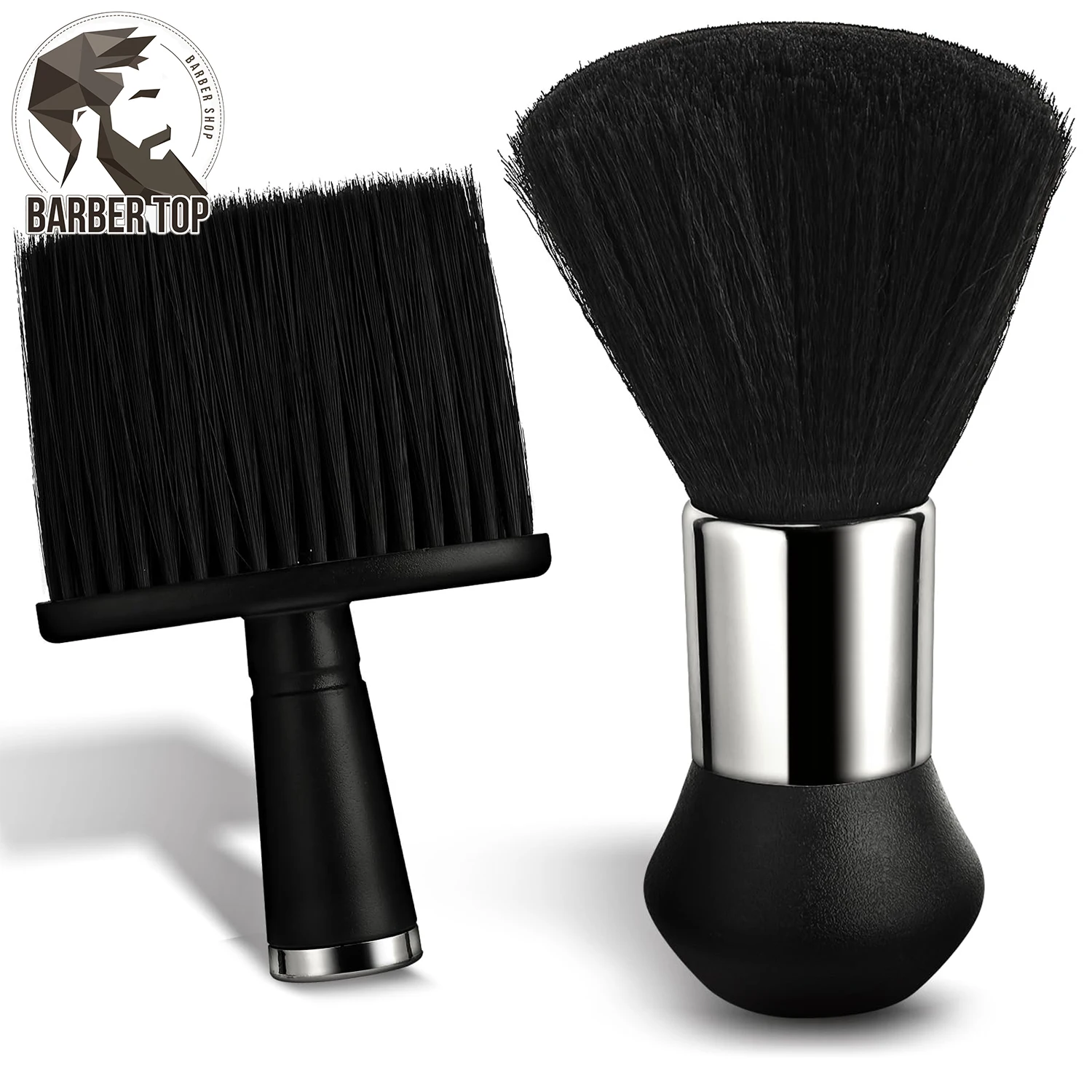 2Pcs Neck Duster Barber Remove Loose Hair Brush Professional Hair Cutting Brush Soft Hair Cleaning Brush Hairdressing Tools