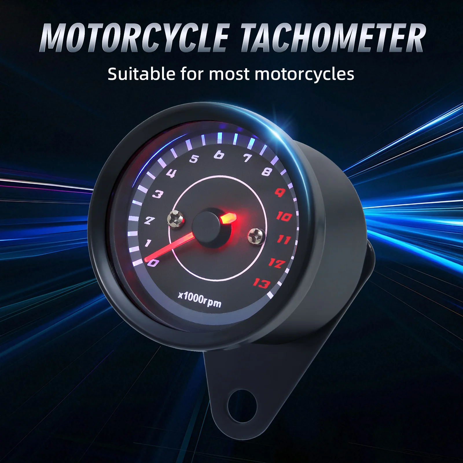 Universal Motorcycle LCD Tachometer 0-13000RPM Tacho Gauge Motobike Accessory fo