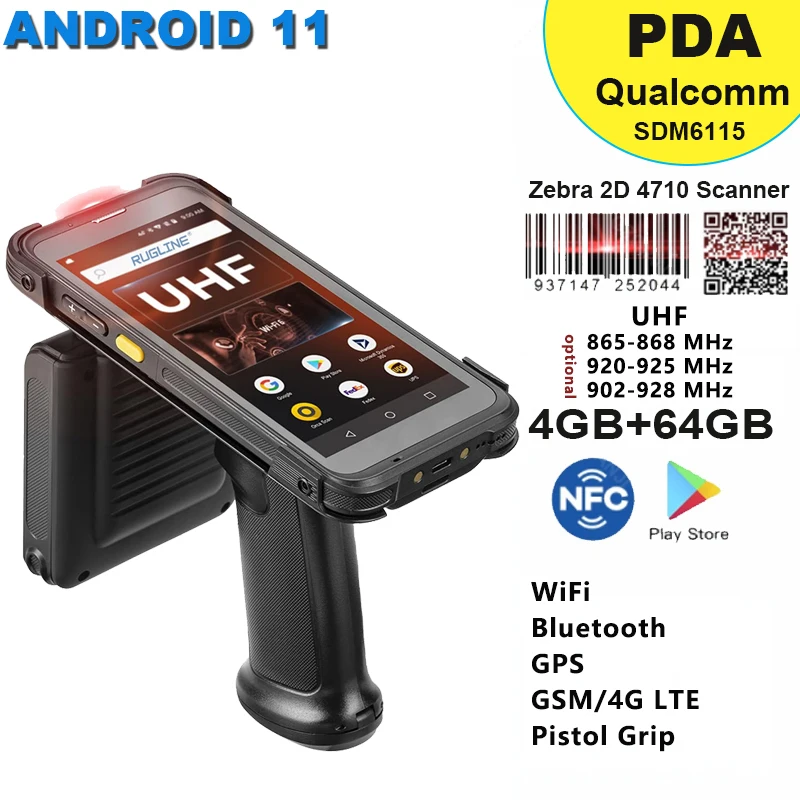 

Handheld Portable scanner Android 11 RFID Reader Rugged Storage Management PDA Terminal