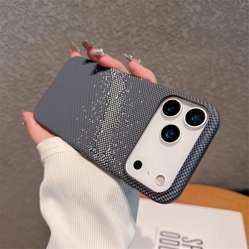 Luxury Carbon Fiber Texture Shockproof Phone Case - Hard PC Cover