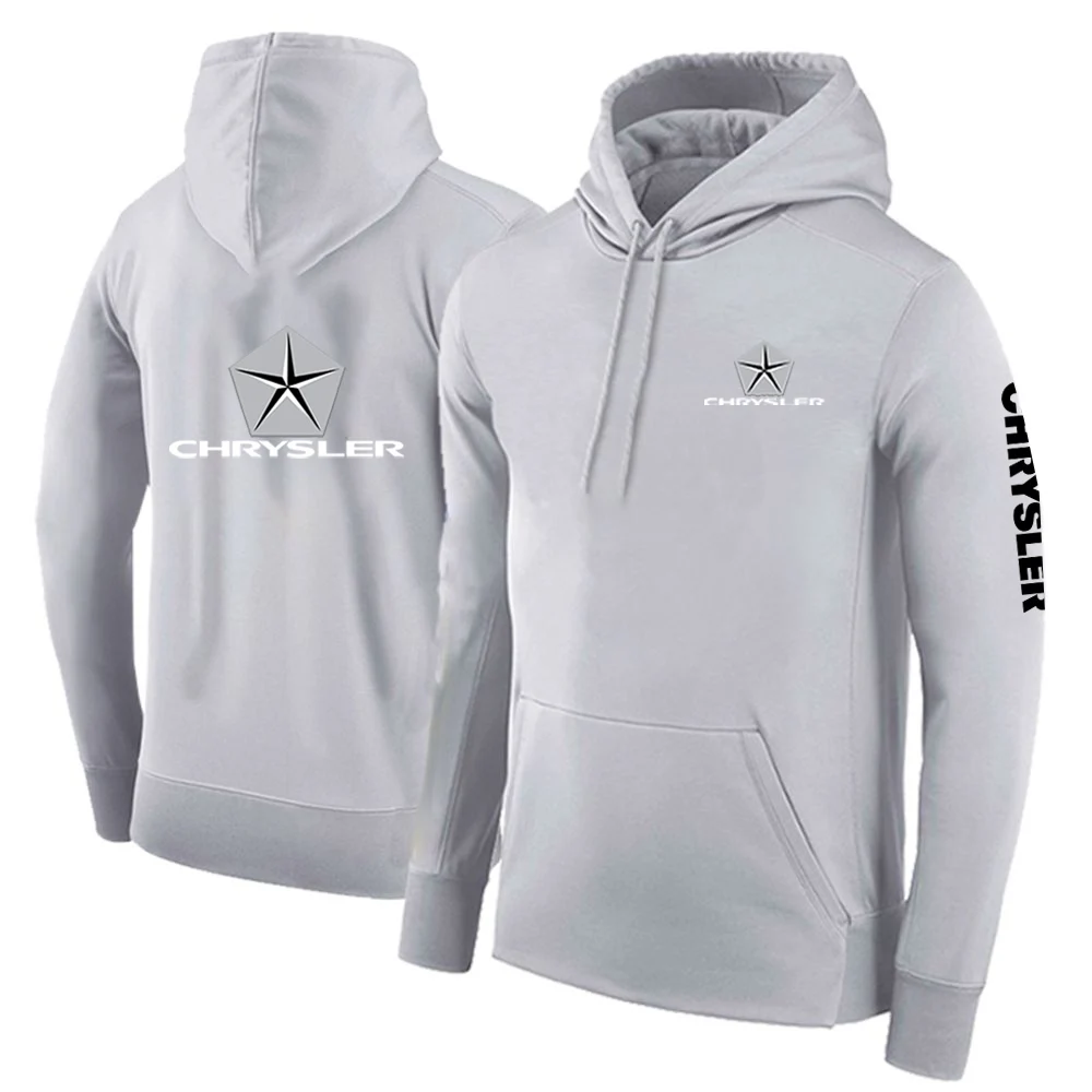 CHRYSLER 2022 Men's New Spring And Autumn Long Sleeve Cotton Hoodies Fashion Solid Color Printing Pullover High Quality Coat Top