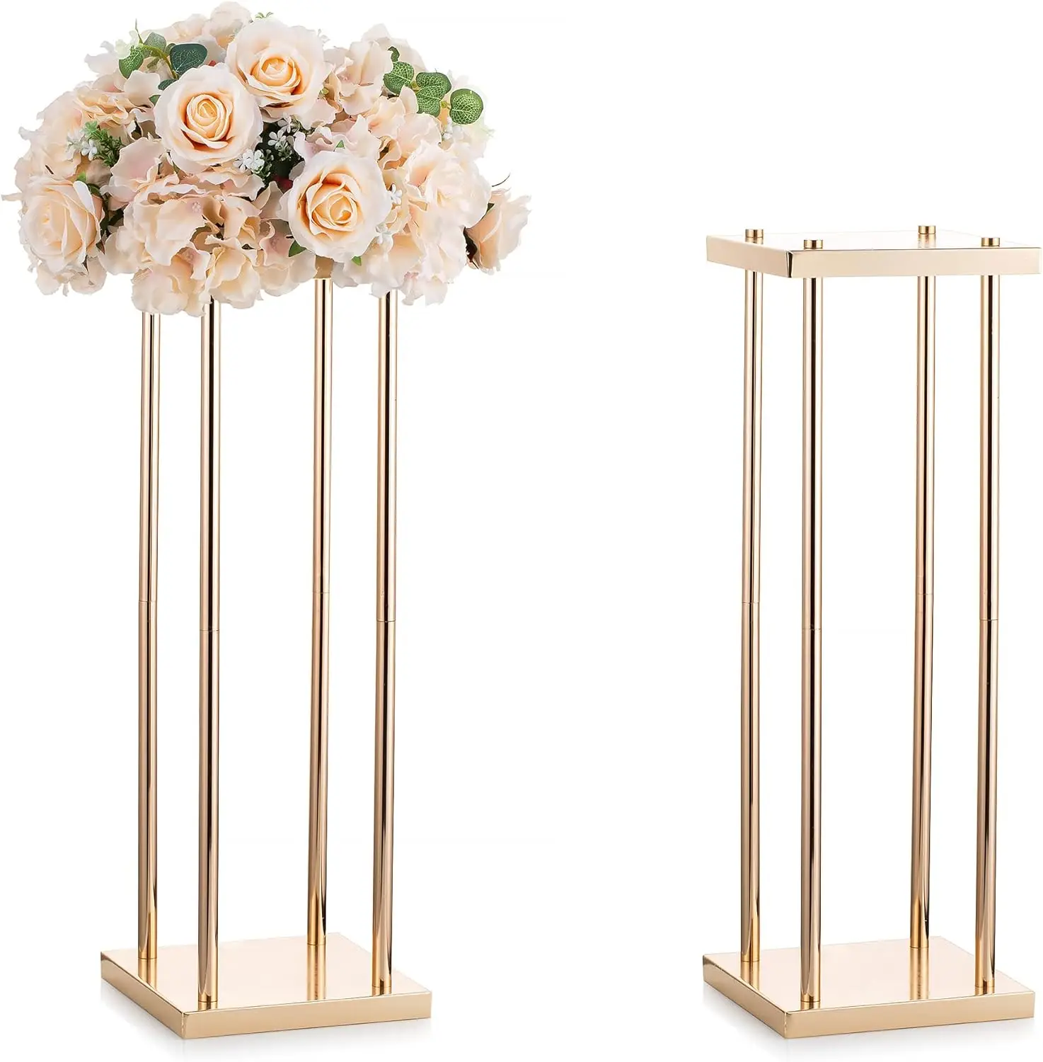 Gold Wedding Flower Stand Vase Column 1Pcs Metal Flower for Wedding Party Centerpiece Rack For Event Party Decoration