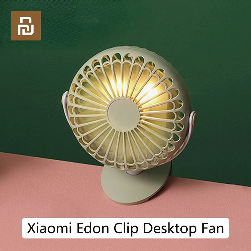 

Youpin Edon Clip On Mini Fan Rechargeable Handheld Small Fan With Lamp 360 Angle Adjustable For Camping Travel Office