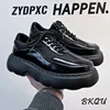 BKQU Male Daddy Shoes 2024 Spring and Autumn Mesh Breathable Black Thick Sole Casual Big Muffin Derby Shoes Advanced 1