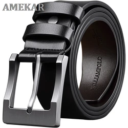 New High Quality Luxury Brand Leather Belt Designer Belts Men Pin Buckle Black Business Trouser Strap Cinturones Hombre Cinto