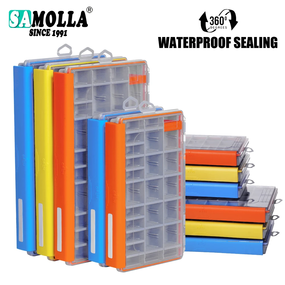 SAMOLLA Waterproof Fishing Tackle Box Large Capacity Storage