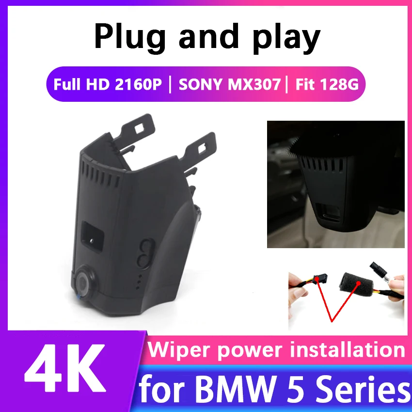 

4K 2160P Dash Cam Car DVR Camera 2 Lens Recorder Wifi Night Vision for BMW 5 6 7 Series G11 G12 G30 G31 G32 M5 F90