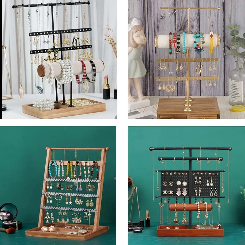 

Jewelry Earring Necklace Display Rack Bracelet Holder Organizer Storage Tower Ring For Home and Retail Decors