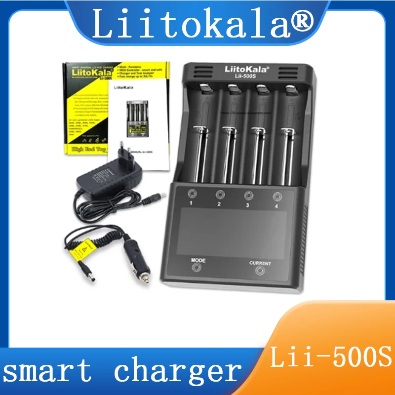 

Liitokala Lii-600 Lii-500S Lii-500 Battery Charger,3.7V 18650 26650 18350 16340 18500 14500 1.2V AA AAA LCD Smart Charger