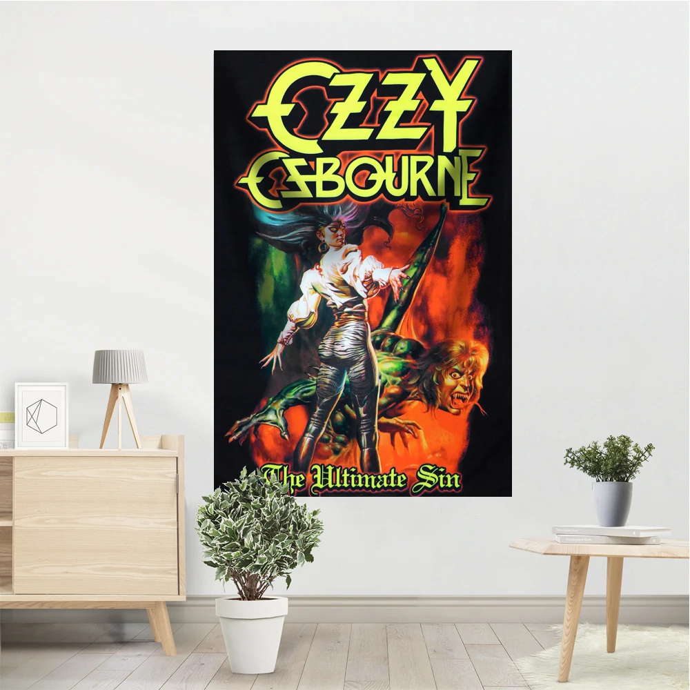 Rock Band Tapestry Banners Heavy Metal Printed Posters Bar Club Garage Room Headboard Hanging Decorations