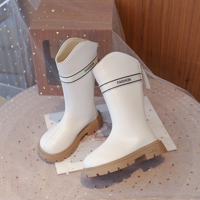 Girls Mid Calf Boots Soft Sole Breathable Autumn School Boots