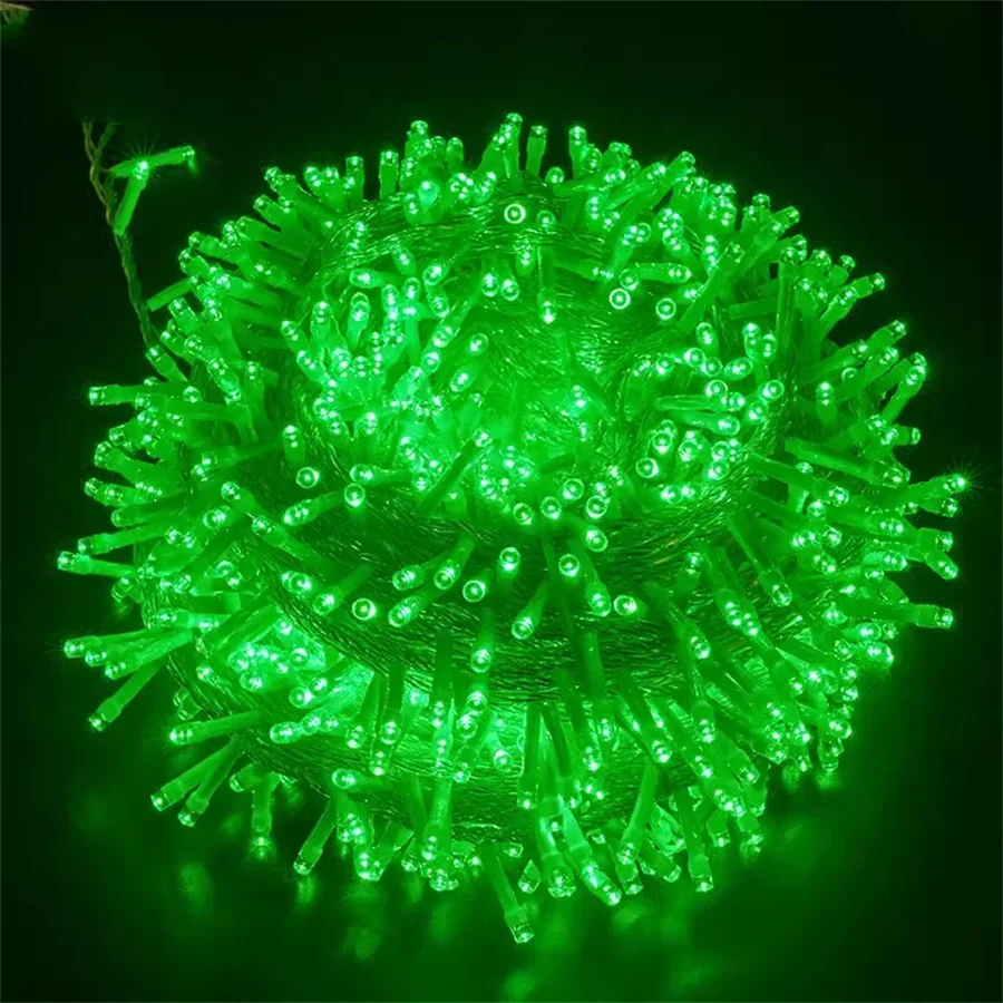 thumbnail image 1 of Guirnalda de luces LED navideñas para exteriores, resistente al agua, de 100 a 600 m, para bodas, fiestas y vacaciones, 220 V, 1 of 5
