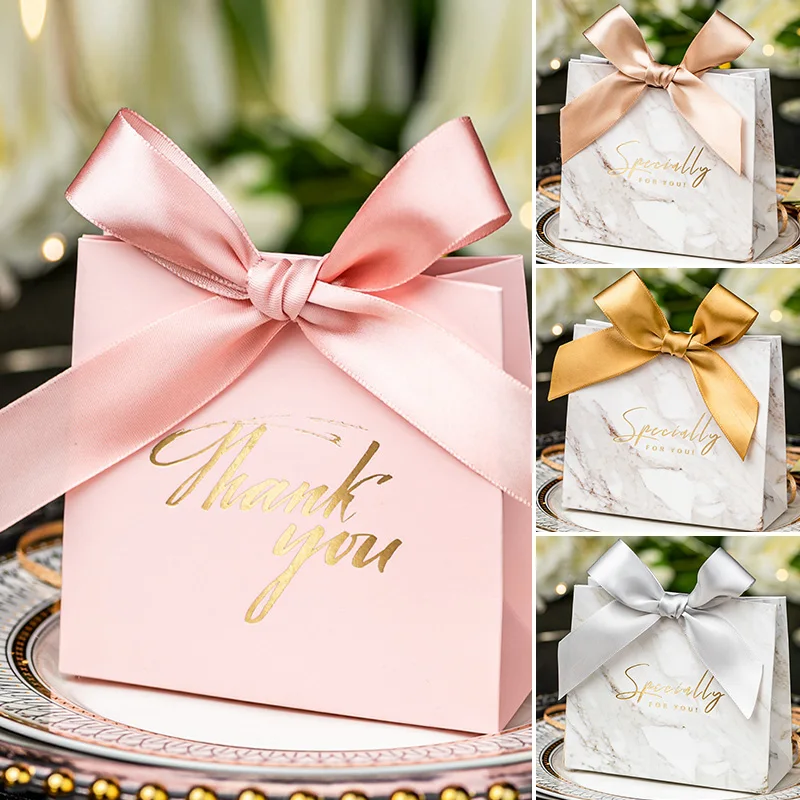 

20Pcs Thank You Gift Bag Candy Box for Wedding Party Paper Chocolate Cookies Packaging Box Birthday Baby Shower Favor Bag