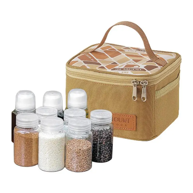 

Camping Seasoning Kit 9Pcs Salt & Pepper Shaker Sets Salt And Pepper Holder Pepper & Salt Shakers For Home Or Outdoor Use