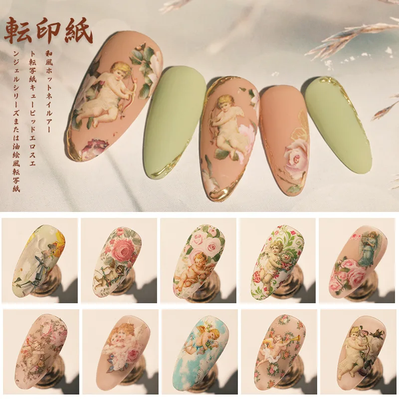 

Baroque Style Web Celebirity Sublimation Materials Little Cupid Starry Sky Heat Transfer Paper for Nail Beauty Low Price
