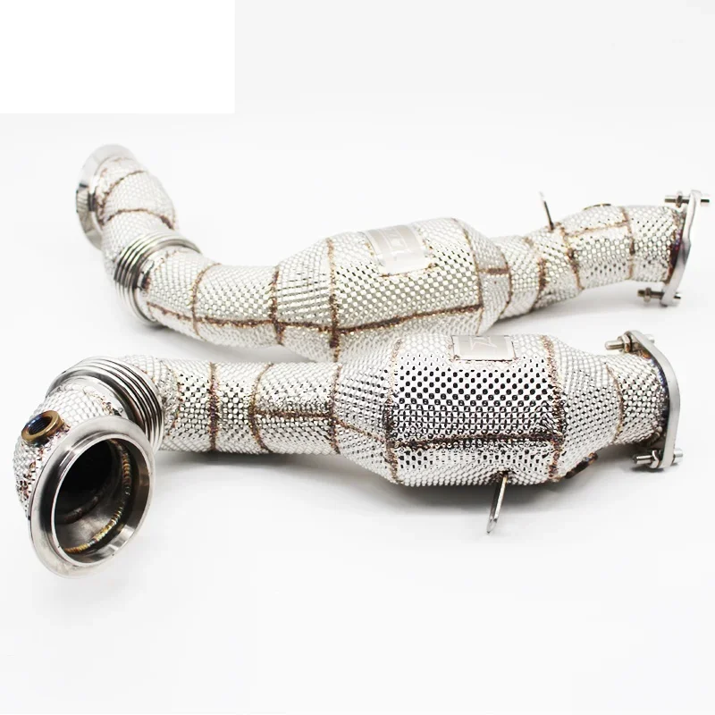 Head Section High flow Pipes branch downpipe Exhaust Pipe with catalyst For BMW 740I N54 3.0T 2011-2012