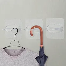 6PCS Round Hook Multifunctional Storage Hook for Kitchen Bedroom Transparent Wall Mounted Organizer Bathroom Accessories