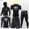 Spider Men'S Fitness High Quality Gym Running Sports Suit MMA Rashguard Compression Breathable Tights Shorts Sets Men Boxing 5