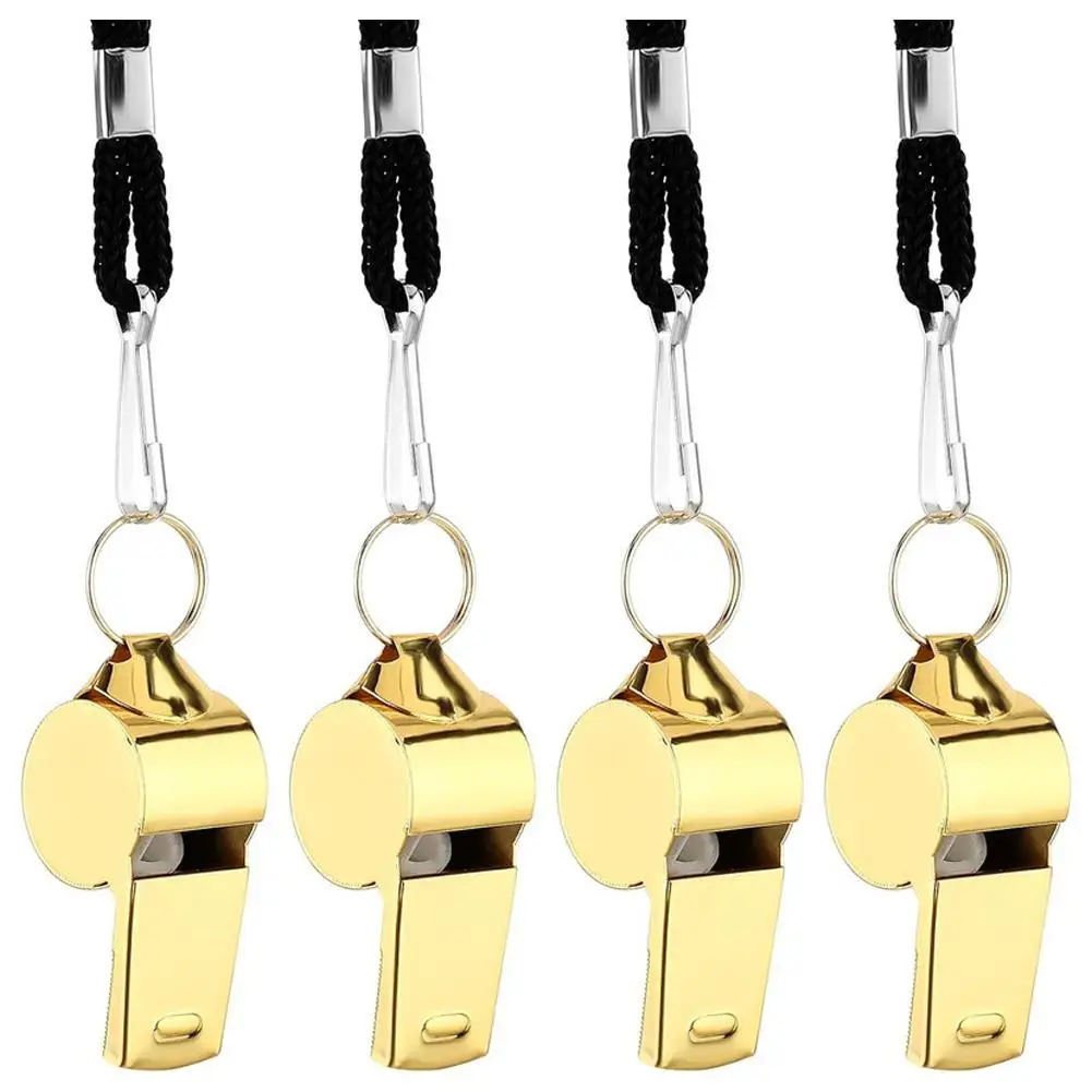 Steel Whistle Loud Metal Whistles With Lanyard Professional Referees Lifeguards Survival Sport 1 Pack