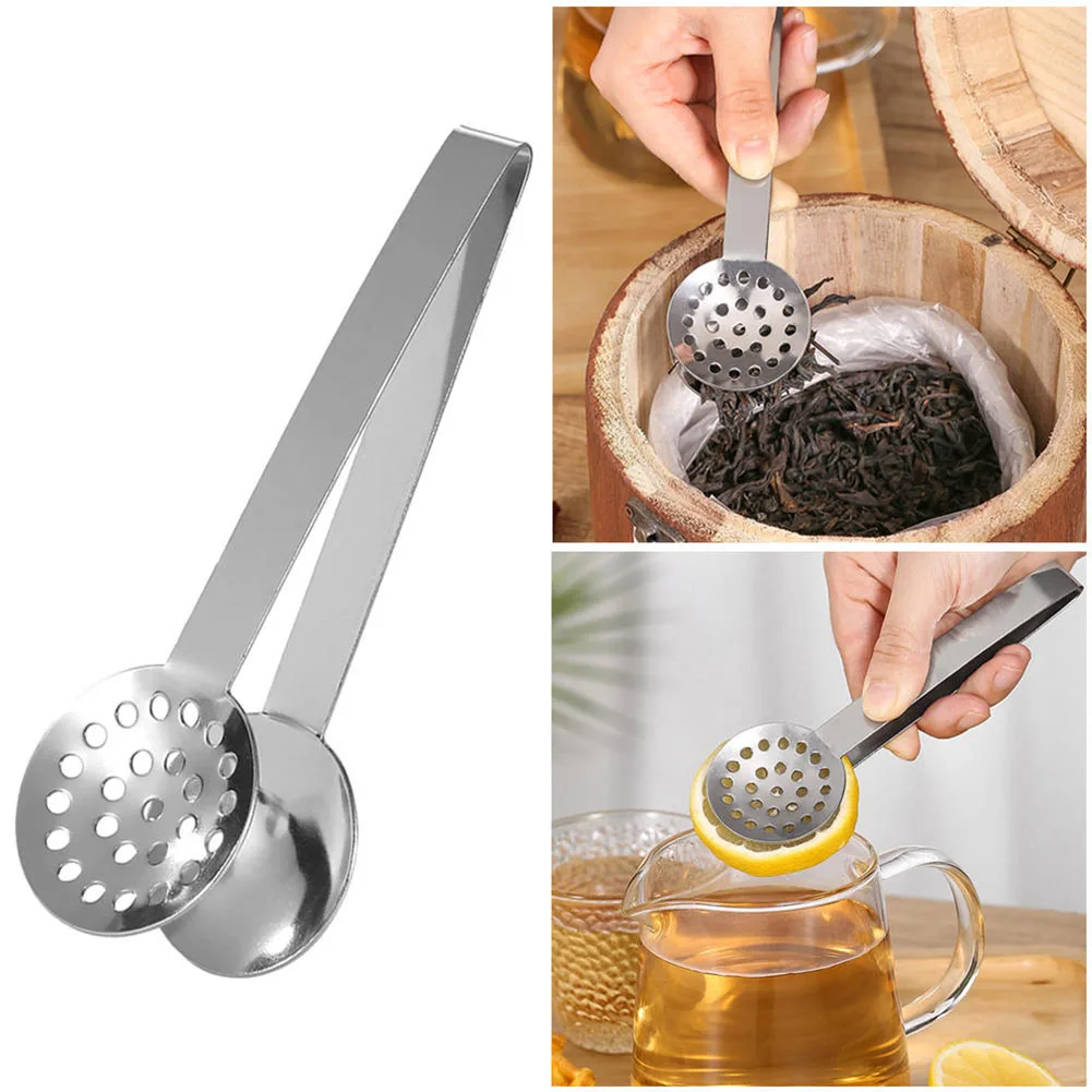 

Stainless Steel Tea Bag Tongs Sugar Ice Cubes Clip Round Teabag Clamp Strainer Lemon Slice Clip Squeezer Holder Kitchen Gadgets