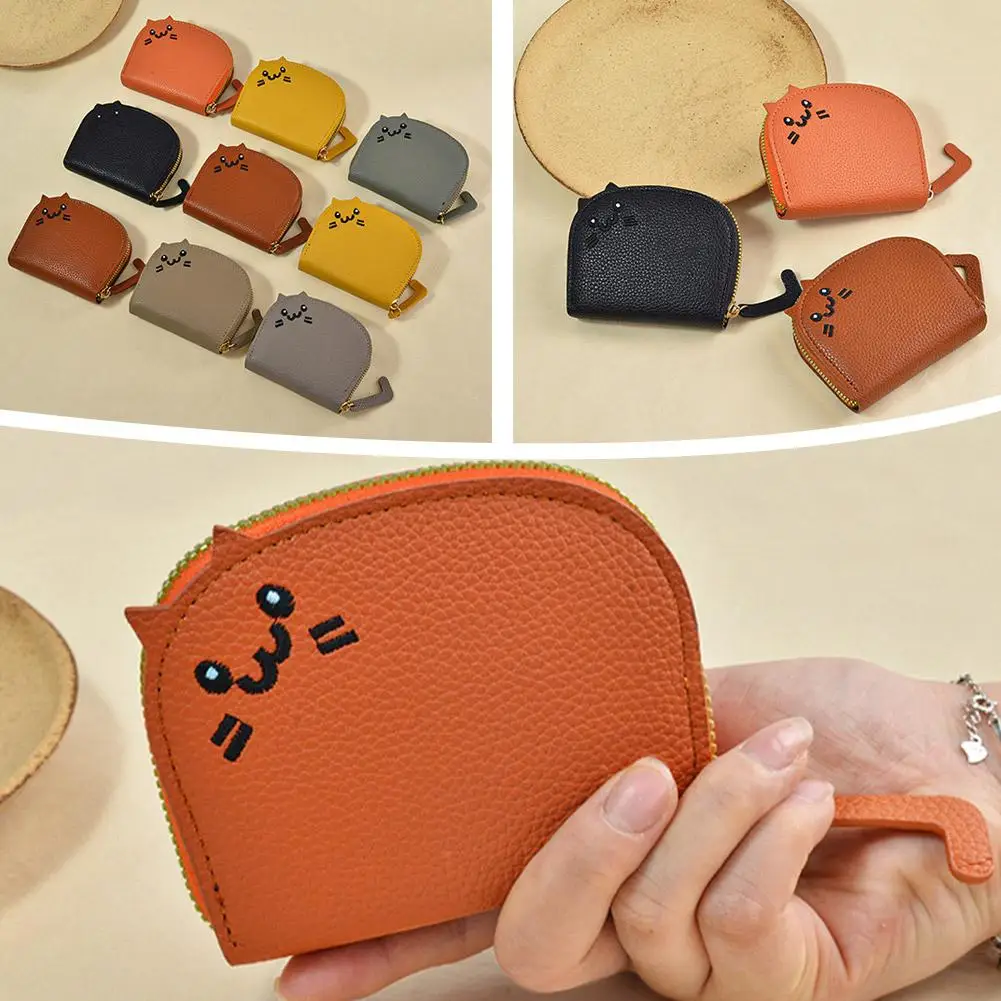 Fashion Cat Shaped Design Wallet Women's Multi-card Slots Holder Cute Faux Leather Coin Purse Creative ID Card Holder