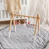 1Set Baby Wooden Rattle Toys Play Gym Mobile Hanging Sensory Toys Foldable Play Gym Frame Activity Gym Baby Holder Bracket Gifts 6