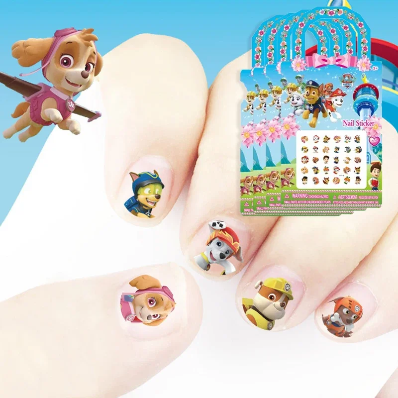 Paw Patrol Cartoon 3D Nail Stickers Decorazione Nail Art Accessori Chase Marshall Skye Puppy Dog Manicure Toys For Children