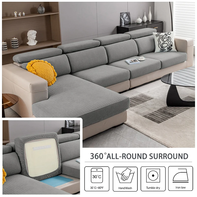Thick Jacquard Sofa Seat Cushion Cover Funiture Protector Stretch Couch Covers ForLiving Room Removable Seat Slipcover Kids Pets 3
