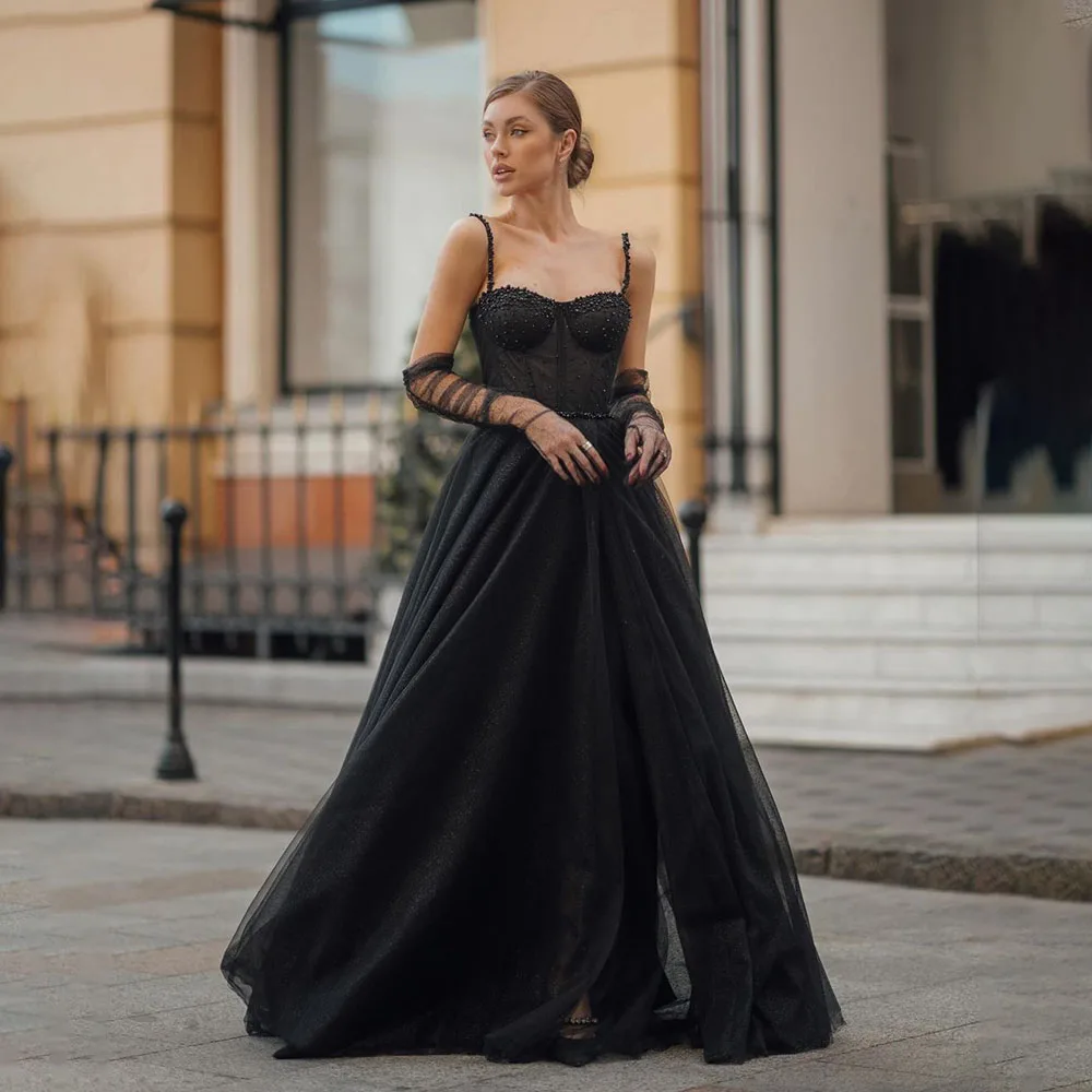 

Женское блестящее вечернее платье It's yiiya, черное ТРАПЕЦИЕВИДНОЕ Тюлевое платье на тонких бретельках, расшитое бисером, с открытой спиной на лето 2019