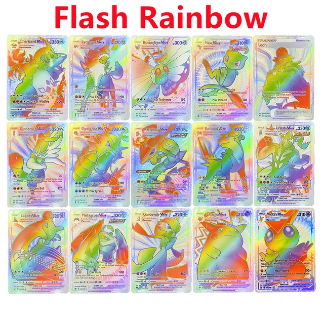 English Pokemon Card Gold Original Mew  Pokemon Card Rainbow Charizard -  English - Aliexpress