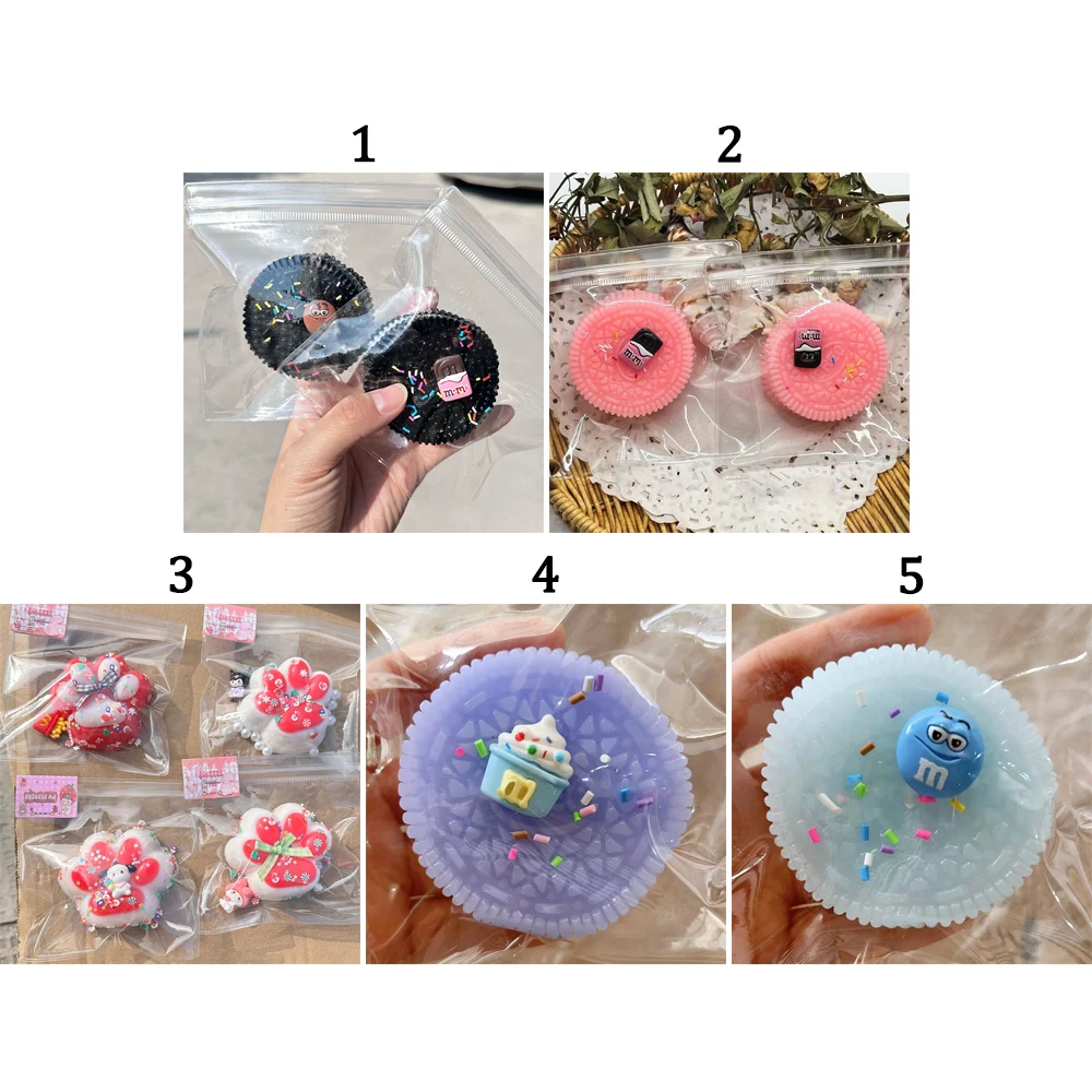 1PC Big Oreo Christmas Cat Paw Squeeze Toys Food Play Mochi Taba Biscuit Pinching Toy 3D Handmade Cat Paw Pinch Toy 5