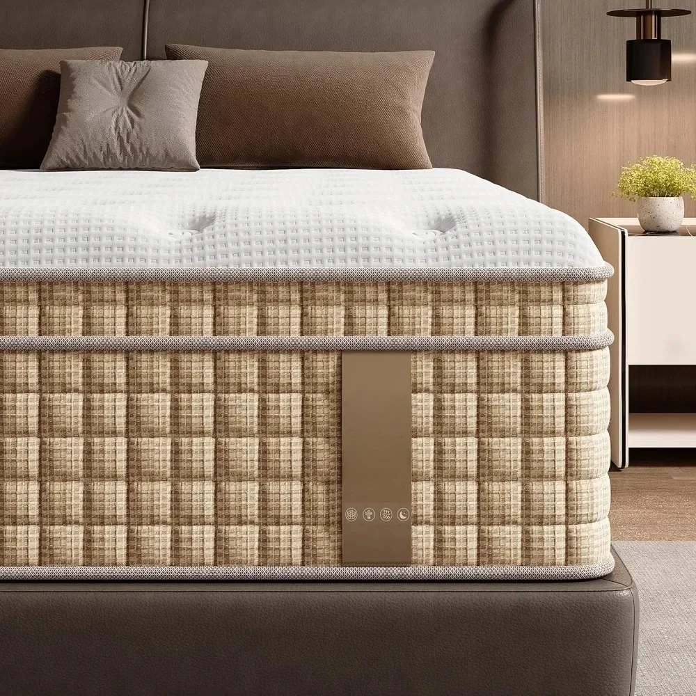 Queen Mattress, 14 Inch Queen Size Mattresses, Hybrid Mattress in a Box with Gel Memory and Pocket Springs, Pressure Relief 6