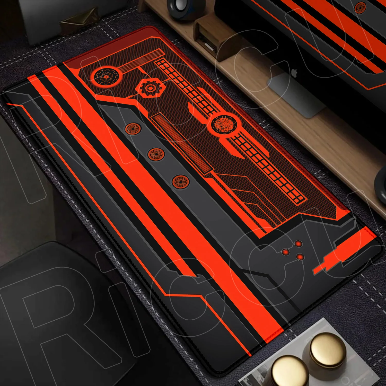 Futuristic Sci-Fi Large Gaming Mouse Pad with Technology-Inspired Design