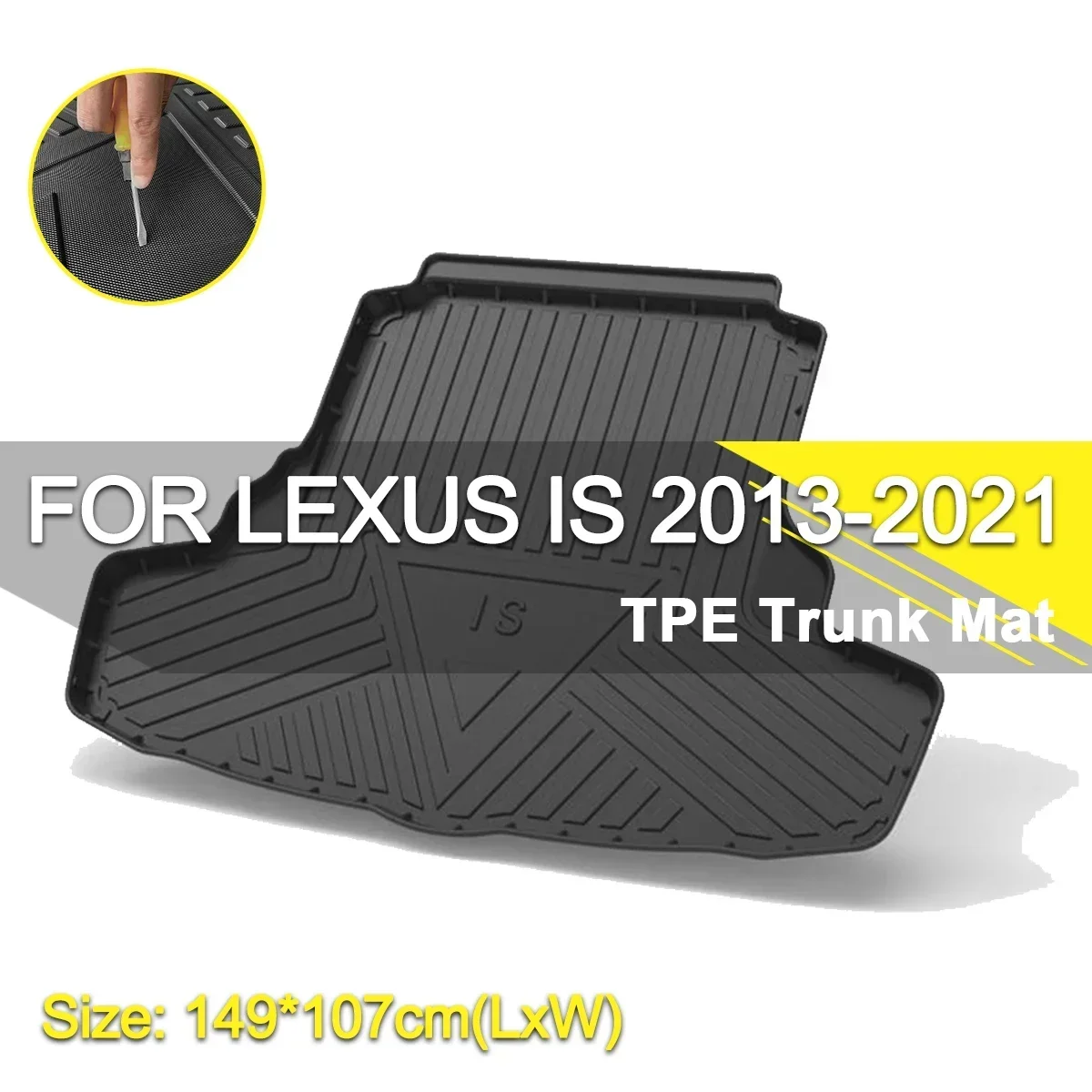 

Car Rear Trunk Cover Mat Waterproof Non-Slip Rubber TPE Cargo Liner Accessories For LEXUS IS 2013-2021